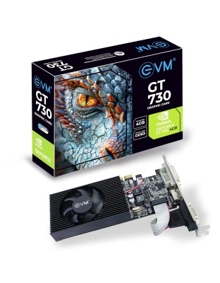 EVM GeForce GT730 | 4GB DDR3 Graphics Card GPU |PCIe 2.0 | HDMI VGA DVI | Full HD 1080p | Heat Sink Fan Cooling | Multi Monitor Support |High Performance | 3 Yr Warranty