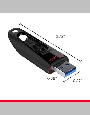 SANDISK Ultra Pendrive, Black, 5Y Warranty  128GB, USB 3.0, Flash Drive, Upto 130MB/s R, (SDCZ48-128G-I35)